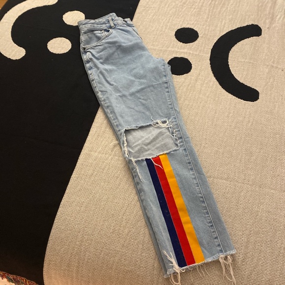 The Ragged Priest Color Stripe Ripped Jeans - Picture 2 of 4